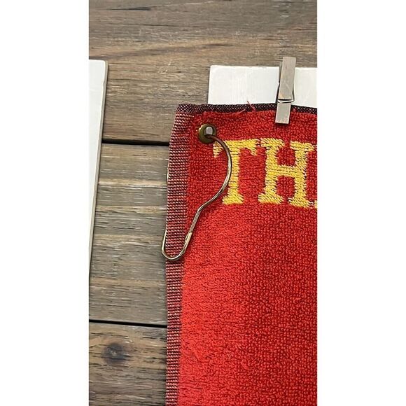Vintage St. Andrews Scotland Red The Old Course Golf Towel Red Yellow 17"x14” - Picture 2 of 10